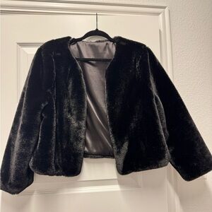 Elegant Black Faux Fur Jacket